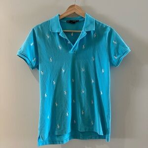 Ralph Lauren Women’s Teal Polo Logo Sz L